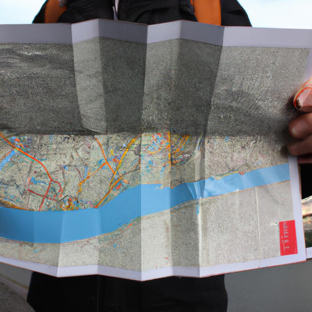Person holding a city map