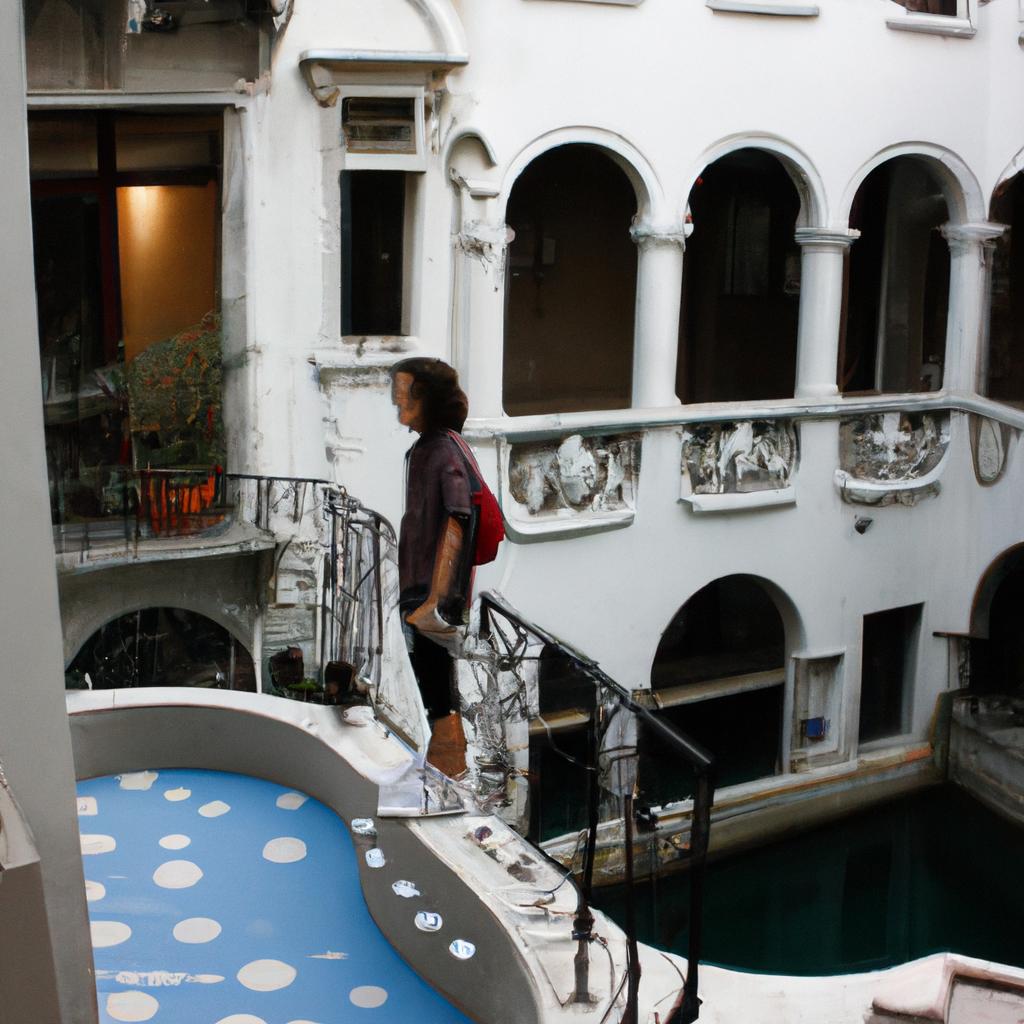 Person exploring Venice Byron Hotel